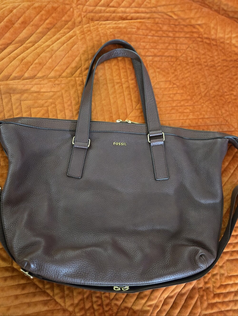 Fossil Pebbled Convertable Tote